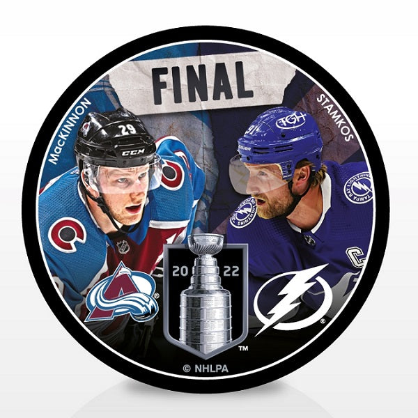 MacKinnon vs. Stamkos 2022 Stanley Cup Final Souvenir Hockey Puck