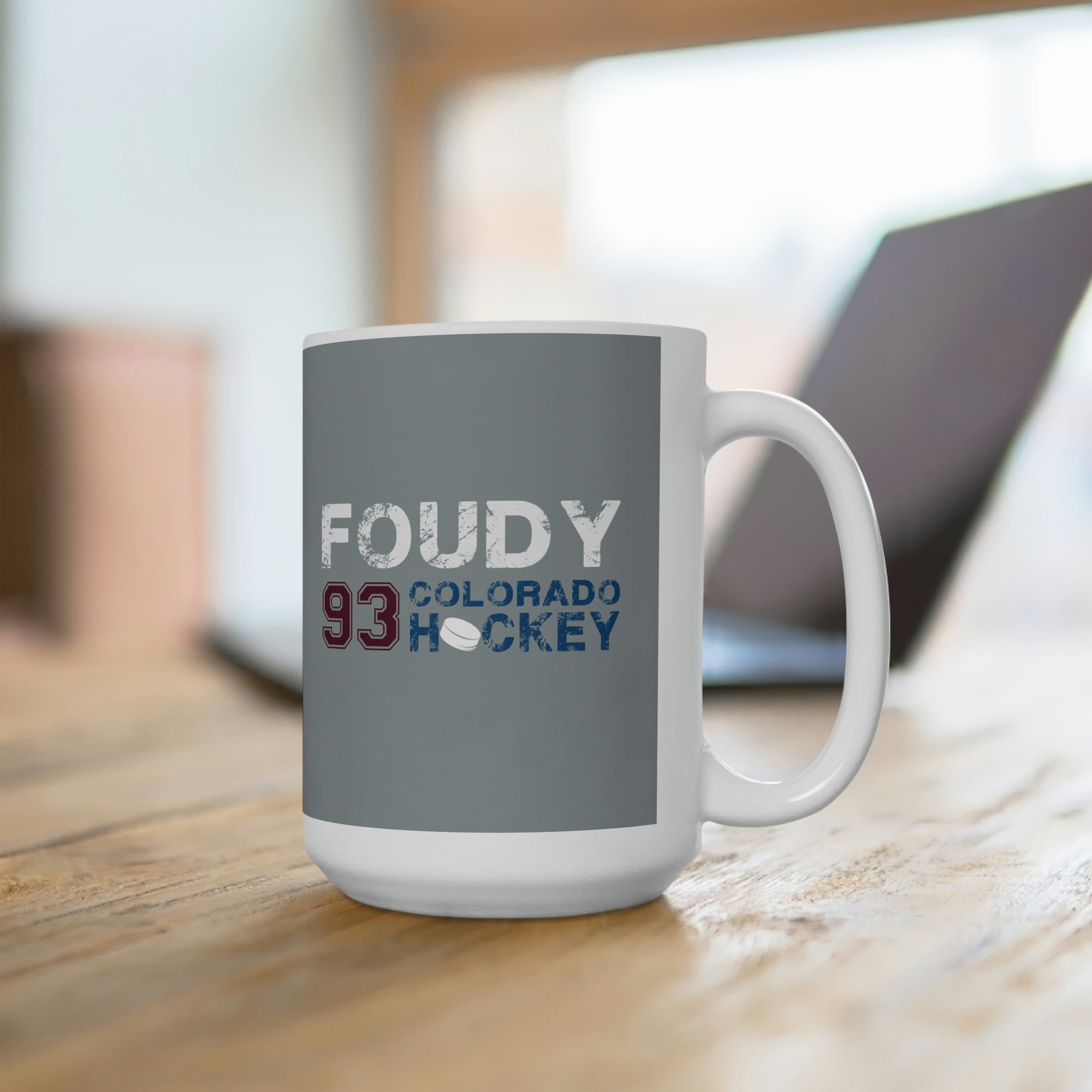 Foudy 93 Colorado Hockey Ceramic Coffee Mug In Silver, 15oz