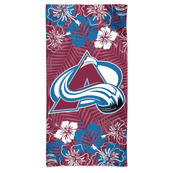 Colorado Avalanche Hawaiian Floral Pool Beach Towel