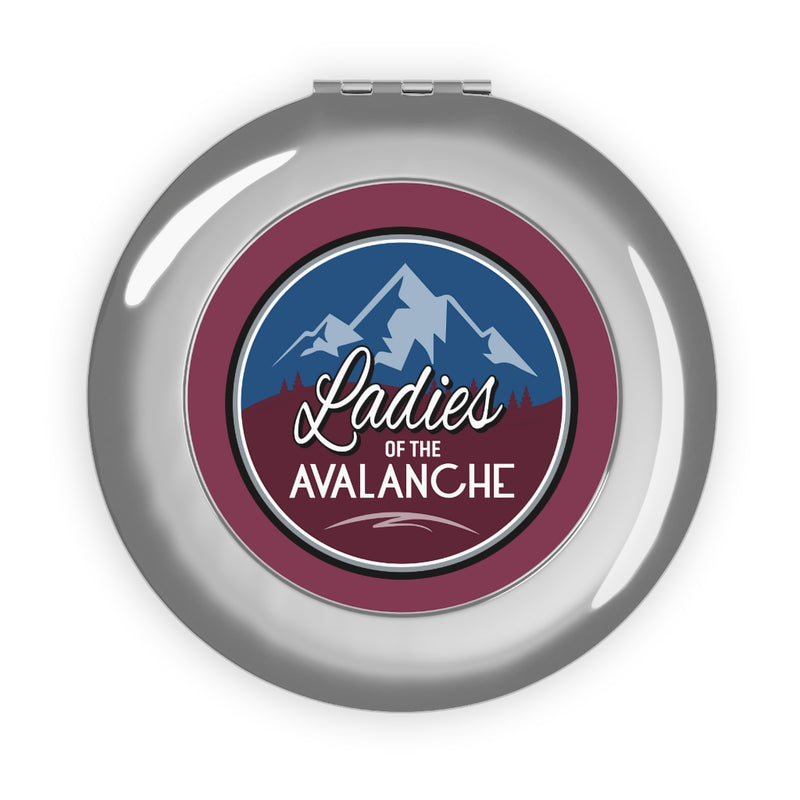 Ladies Of The Avalanche Compact Travel Mirror In Burgundy