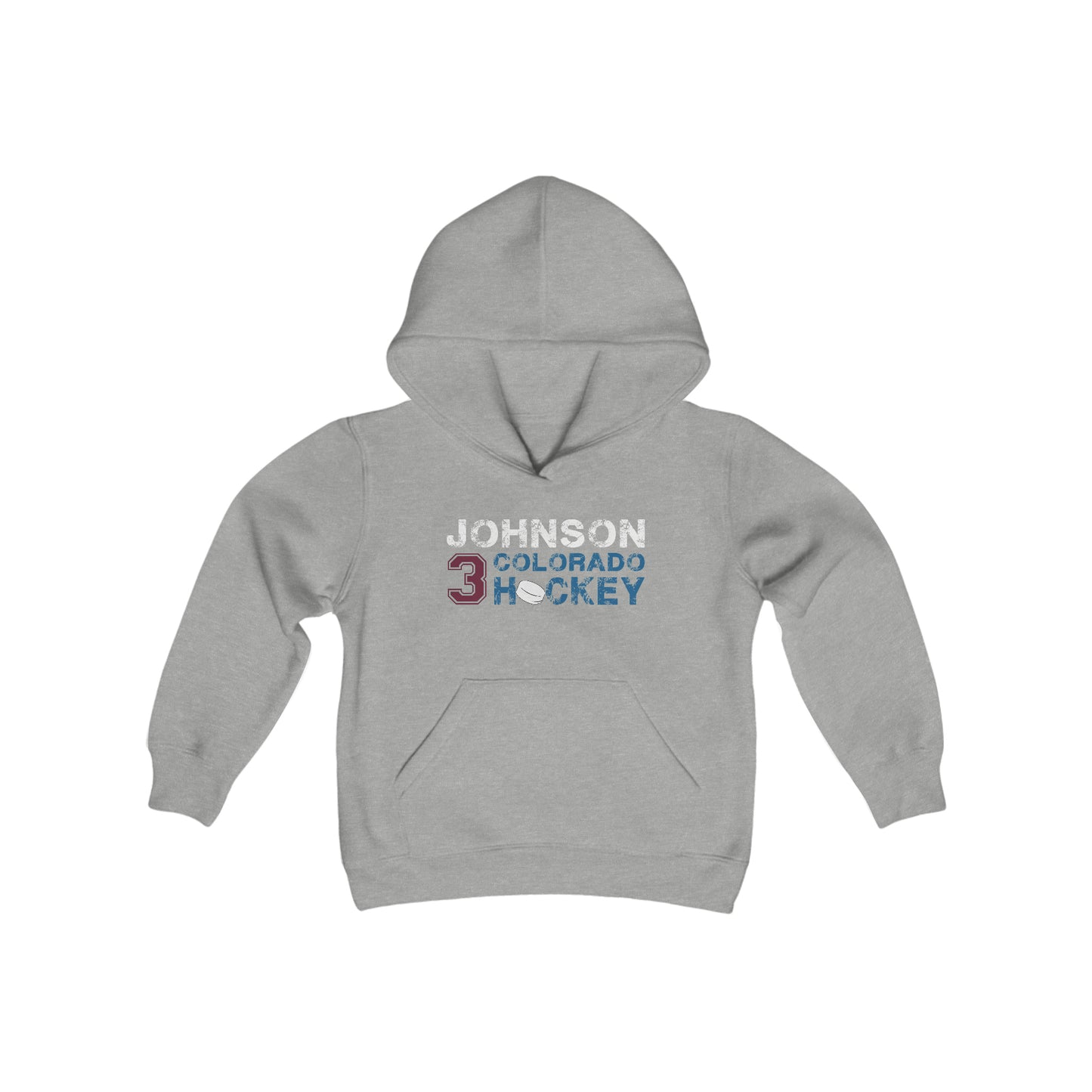 Johnson 3 Colorado Hockey Youth Hooded Sweatshirt