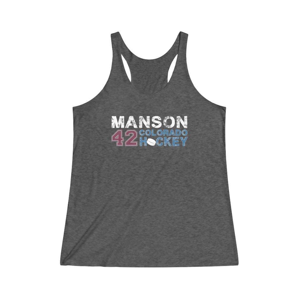 Manson 42 Colorado Hockey Women's Tri-Blend Racerback Tank Top