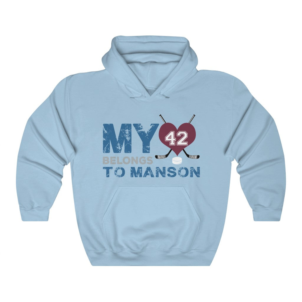 My Heart Belongs To Manson Colorado Avalanche Hockey Unisex Hooded Sweatshirt