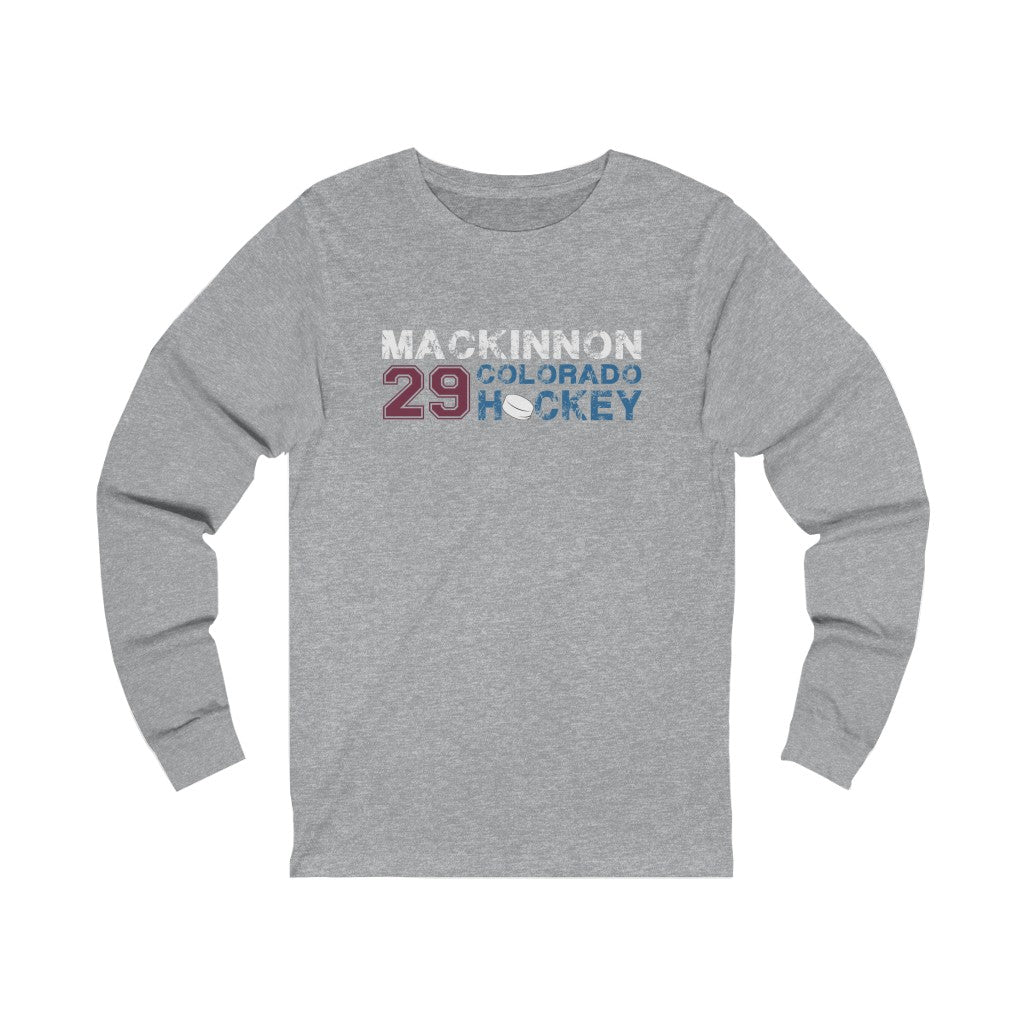 MacKinnon 29 Colorado Hockey Unisex Jersey Long Sleeve Shirt