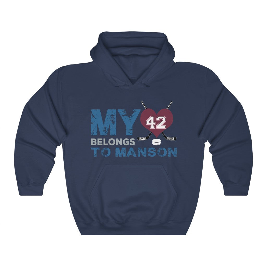 My Heart Belongs To Manson Colorado Avalanche Hockey Unisex Hooded Sweatshirt