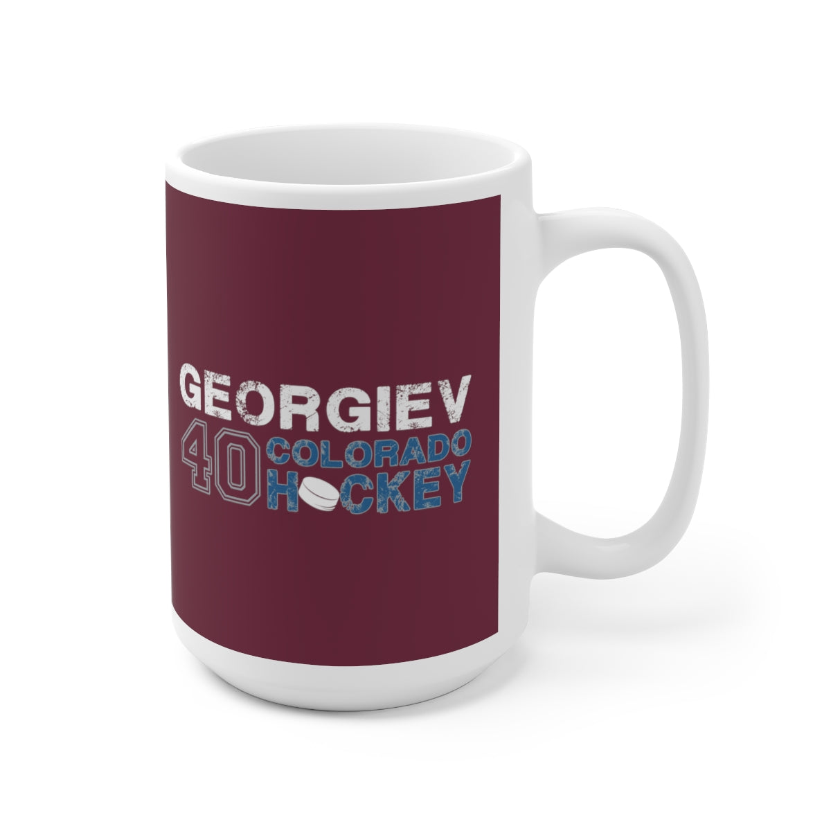 Georgiev 40 Colorado Hockey Ceramic Coffee Mug In Burgundy, 15oz