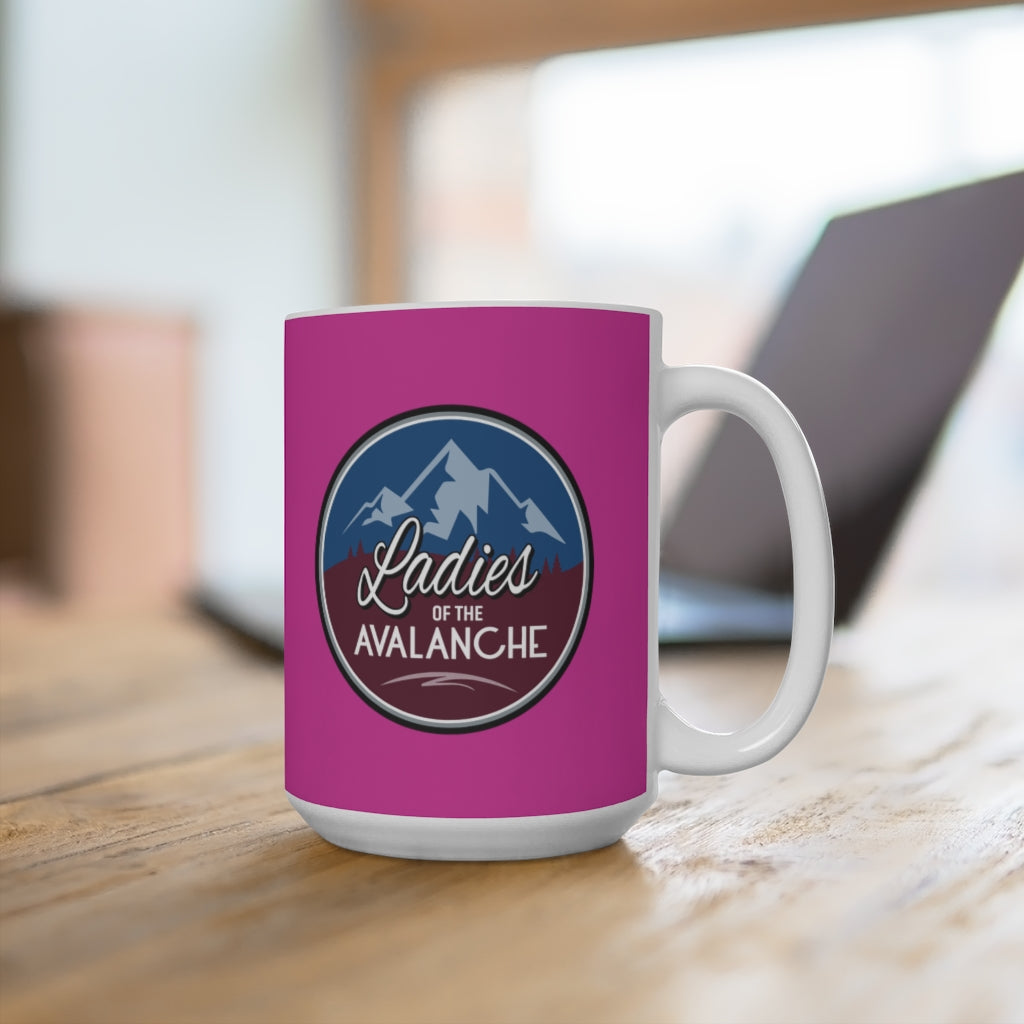 Ladies Of The Avalanche Ceramic Coffee Mug, Pink, 15oz