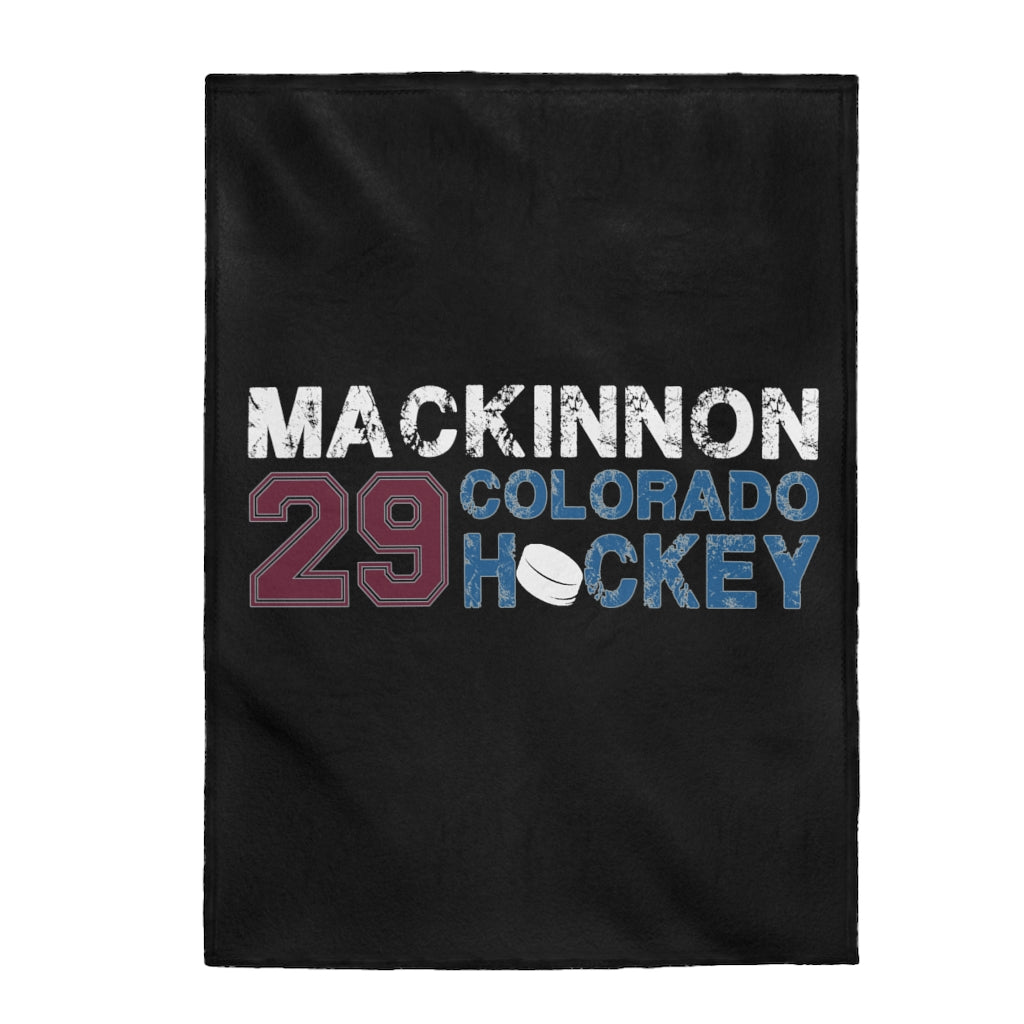 MacKinnon 29 Colorado Hockey Velveteen Plush Blanket