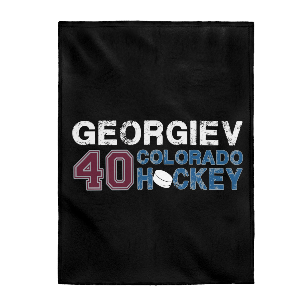 Georgiev 40 Colorado Hockey Velveteen Plush Blanket