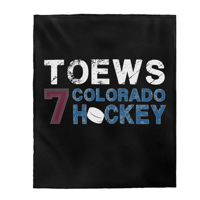 Toews 7 Colorado Hockey Velveteen Plush Blanket
