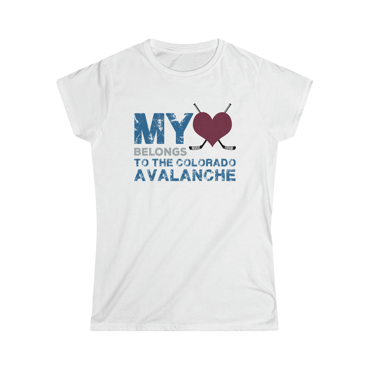 My Heart Belongs To The Colorado Avalanche Women's Softstyle Tee