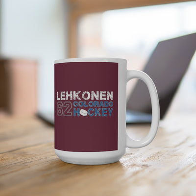 Lehkonen 62 Colorado Hockey Ceramic Coffee Mug In Burgundy, 15oz