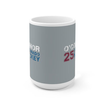 O'Connor 25 Colorado Hockey Ceramic Coffee Mug In Silver, 15oz