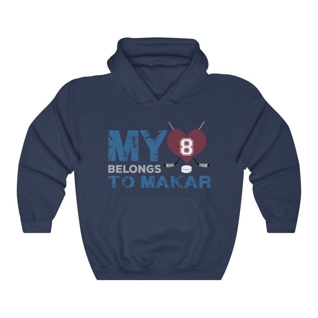 My Heart Belongs To Makar Colorado Avalanche Hockey Unisex Hooded Sweatshirt