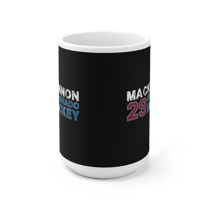 MacKinnon 29 Colorado Hockey Ceramic Coffee Mug In Black, 15oz