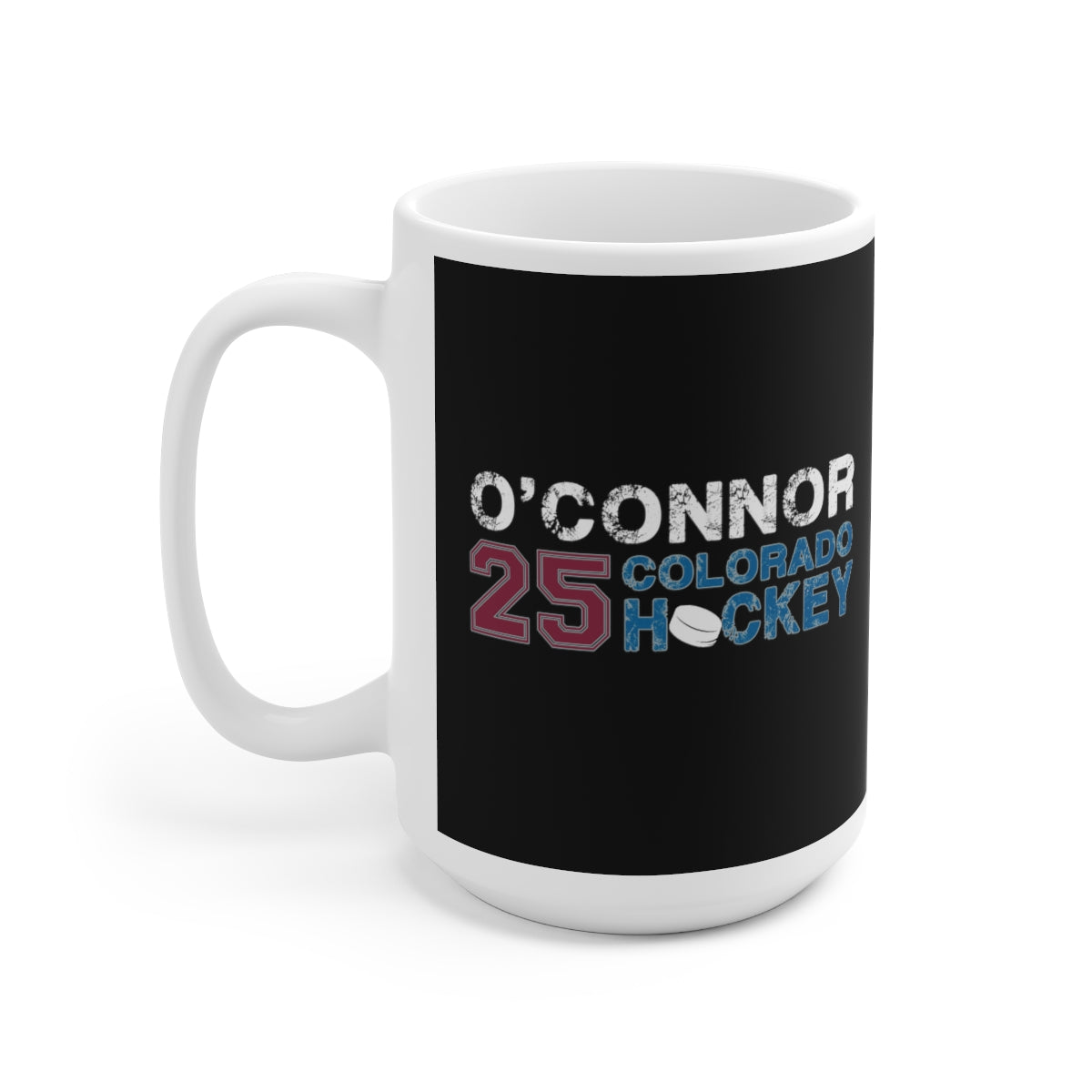 O'Connor 25 Colorado Hockey Ceramic Coffee Mug In Black, 15oz