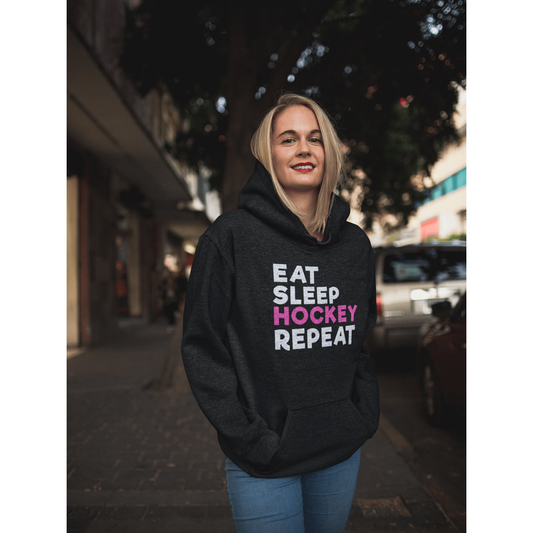 "Eat Sleep Hockey Repeat" Unisex Hooded Sweatshirt