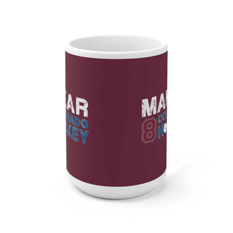 Makar 8 Colorado Hockey Ceramic Coffee Mug In Burgundy, 15oz