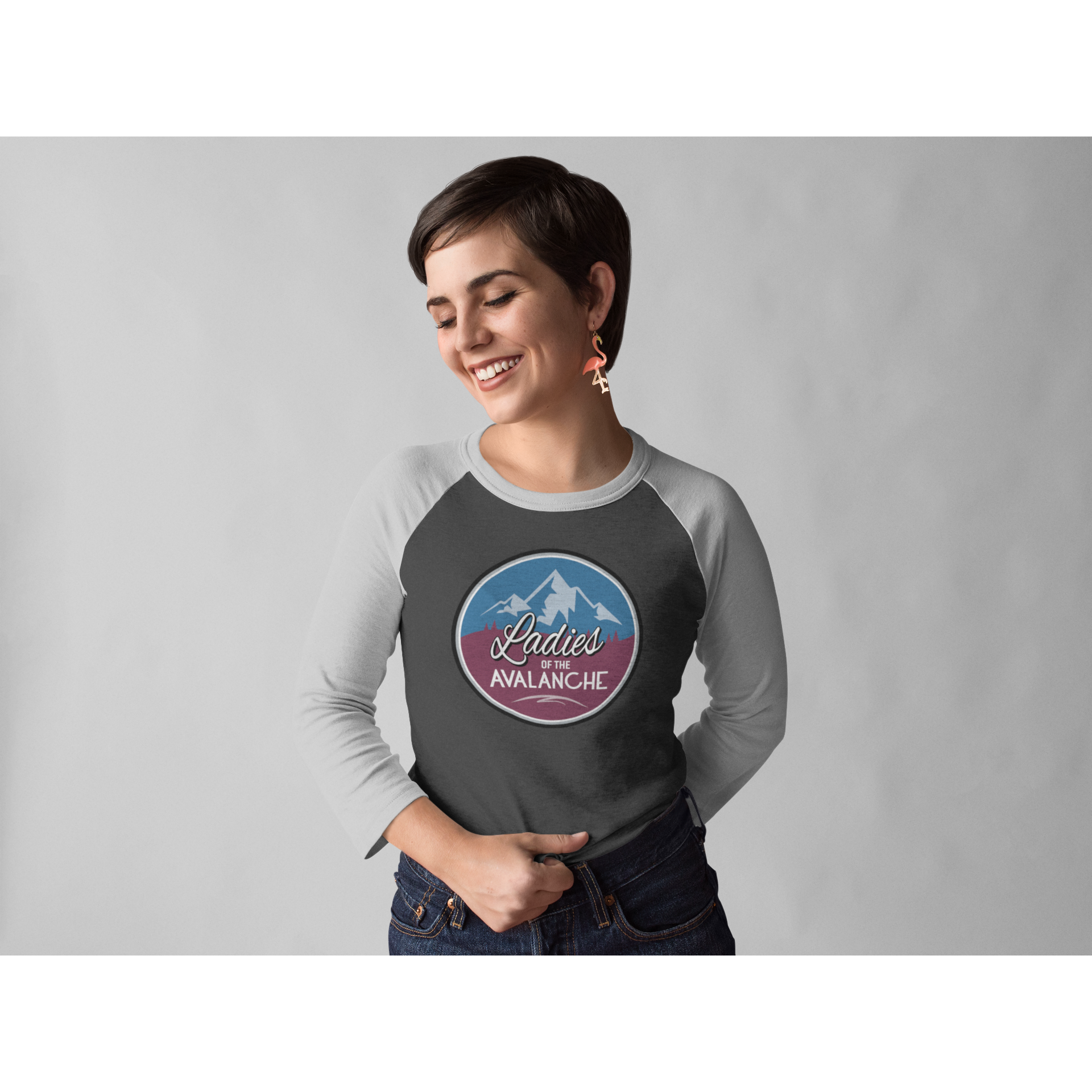 Ladies Of The Avalanche Unisex Fit Tri-Blend 3/4 Sleeve Raglan Tee